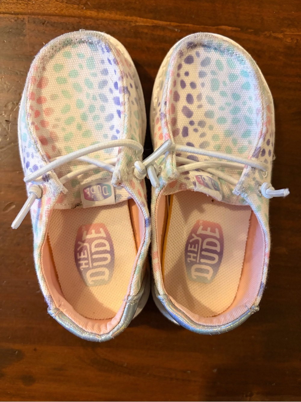 HEY DUDE Kids' Pastel Speckle Canvas Shoes - White Multi
